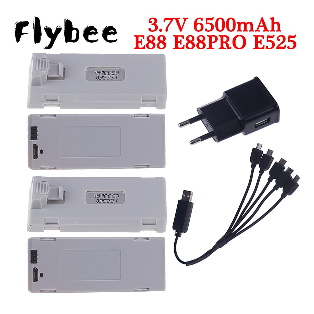 Rc Hobby Airplanes - Orijinal E88 pil için 3.7V 6500mAh