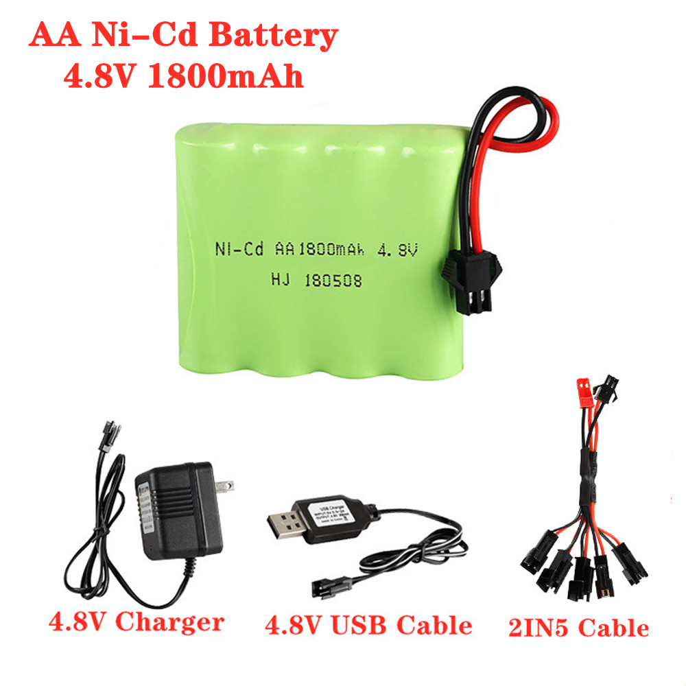 Rc Hobby Tank - 4.8V 1800mAh Ni-Cd AA pil şarj